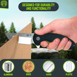 The Pioneer Folding Pocket Knife Giftset for Men and Women (Silver and Green)