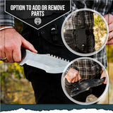 The Tracker D2 Steel Bushcraft Survival Knife Gift Set (Black and Orange)