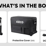 JP50 Pro Dual Zone Wheeled Car Fridge With Cover | ICECO | 50 LT