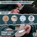 The Straight Back Folding Pocket Knife Giftset for Men and Women (Silver and Black)