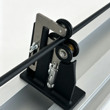 Power wrapping and drying machine base with pulleys, knobs, and handle rod