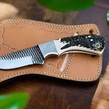 Ranger’s Legacy – Cowboy Knife with Antler Handle & Leather Holster