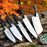 Wenge Elite Series – 5-Piece Stainless Knife Set with African Wenge Wood Handles & Steel Bolsters