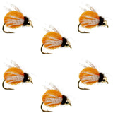 Bead Head LaFontaine Amber Deep Sparkle Caddis Pupa - 6 Flies Hook Size 16