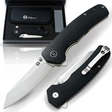 The Clip Point Folding Pocket Knife Giftset for Men and Women (Grey and Red)