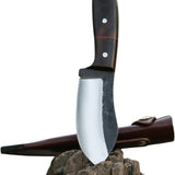 RidgeHunter High-Carbon Steel Survival Knife – 9-Inch Tactical Blade with Rosewood Handle