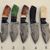 Damascus Steel Deer Guthook Skinner Knives