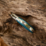 Custom Handmade Damascus Steel EDC Folding Pocket Knife – Exotic Wood Handle, 3-Inch Blade, Leather Case – Ideal Wedding Gift