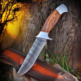 Handmade Damascus Steel Blade Outdoor Knife