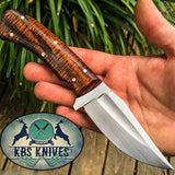 Premium Hunter’s O1 Tool Steel Fixed Blade Knife – Burl Rosewood Handle