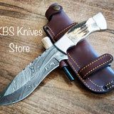 Full Tang Custom Handmade Damascus Hunting Knife