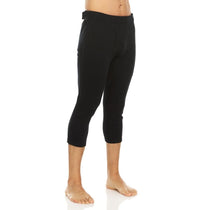 Men's 3/4 merino wool zip-off bottoms, black, worn cropped length