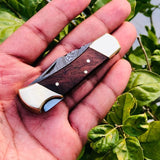 Rose Wood Handle Edc Pocket Knife