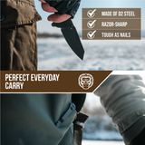 The Clip Point Folding Pocket Knife Giftset for Men and Women (Silver and Green)