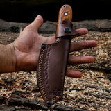 RidgeHunter High-Carbon Steel Survival Knife – 9-Inch Tactical Blade with Rosewood Handle