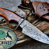 Custom Handmade Damascus Steel Hunting Knife