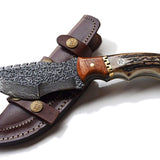 Custom Hand Forged Damascus Steel Tom Brown Tracker Knife - Ideal for Survival, Camping & Tactical Use | KBS Knives