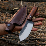 RidgeHunter High-Carbon Steel Survival Knife – 9-Inch Tactical Blade with Rosewood Handle
