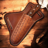 Bull Cutter Knife Sheath – Handmade Damascus Blade & Rosewood Handle | Custom Ranch EDC