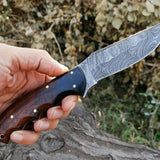 Custom Handmade Damascus Steel Skinning Hunting Knife