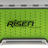 Waterproof fly boxes with green silicone insert
