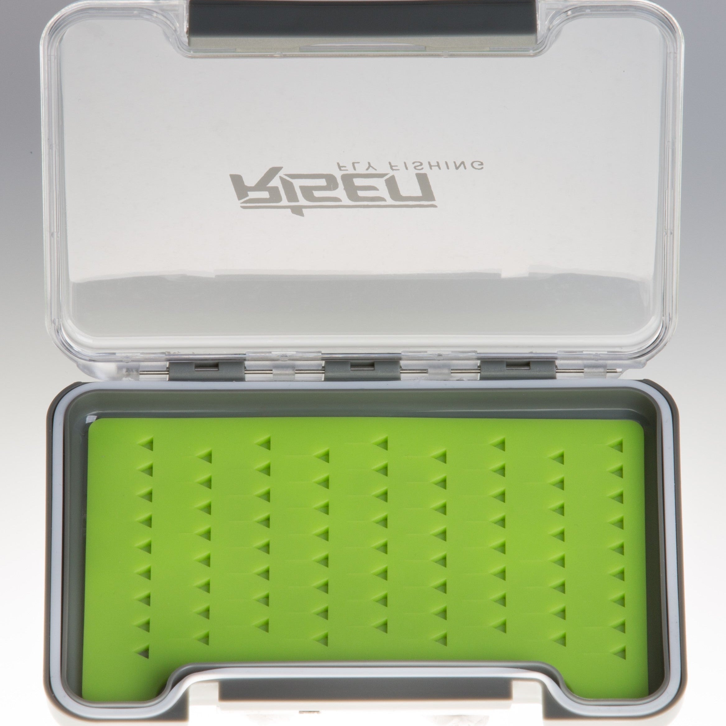 Waterproof fly boxes with green silicone insert