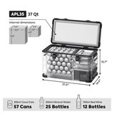ICECO APL35 Dual Zone Aluminum 12V Portable Fridge Freezer - Black