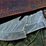 Custom Handcrafted Damascus Steel Tops Tracker Knife - Ideal for Survival, Camping & Tactical Use | KBS Knives