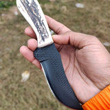Country Knife - Antler Handle & Powder Coated Blade