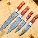Custom Handmade Damascus Steel Kitchen Knives Set