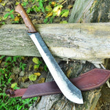 Trailblazer Camping Survival Knife – 19" Custom Handmade High Carbon Steel Blade with Rosewood Full Tang Handle