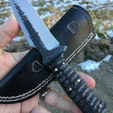 Custom Handmade 1095 Forged Steel Hunting Knife with Exotic Wood Handle – 8.25" | KBS Knives