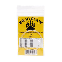 Fluorocarbon tapered leader pack, 9 ft, 3X strength front in clear sleeve