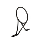 Black fishing rod line guide with oval ring and two mounting feet