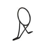 Black fishing rod line guide with oval ring and two mounting feet