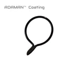 Black ADAMAN-coated fly fishing guide ring with tapered frame