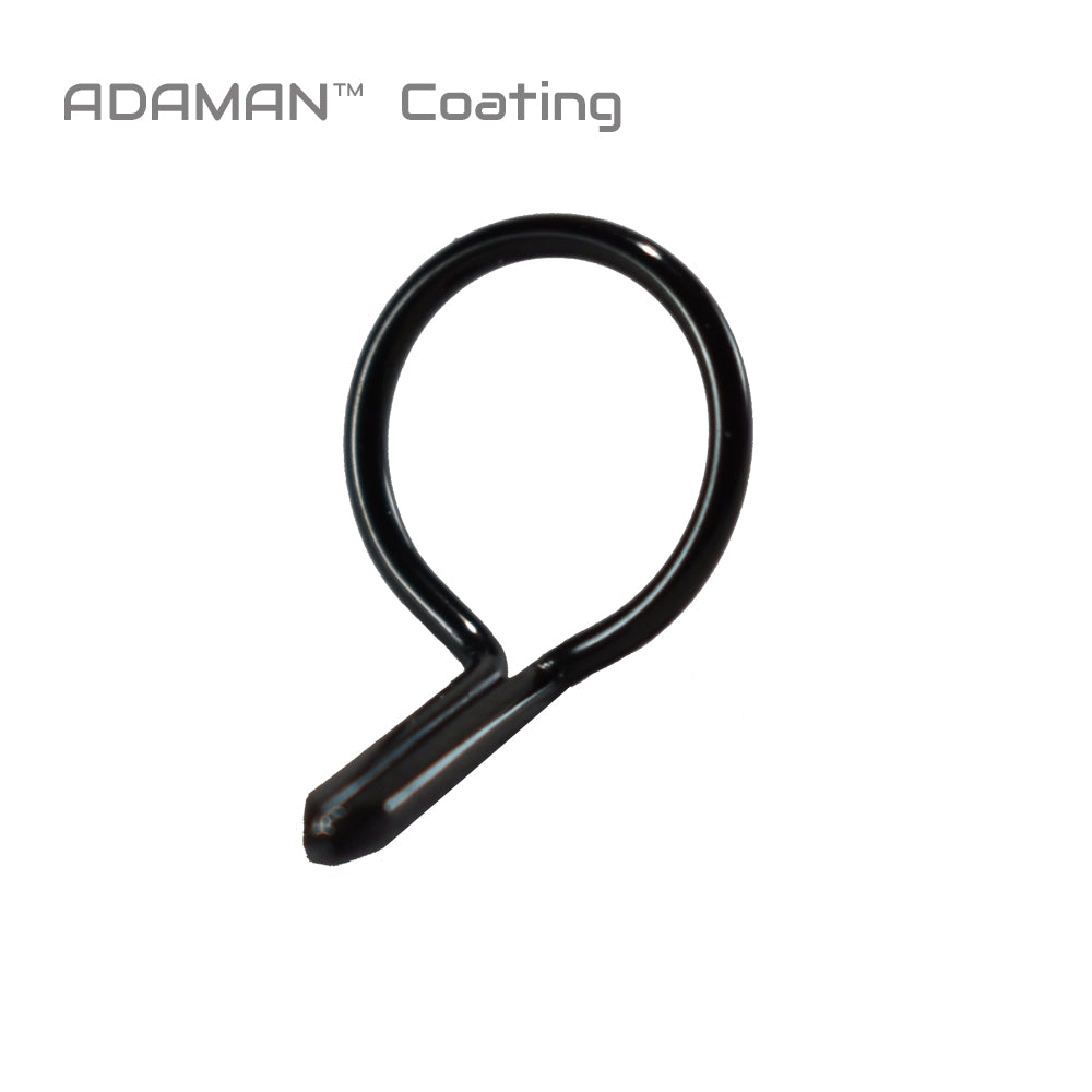 Black ADAMAN™ coated fly guide ring with oval loop and tapered foot