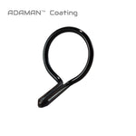 Black ADAMAN™ coated fly guide ring with oval loop and tapered foot