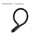 Black ADAMAN™ coated fly guide ring with oval loop and tapered foot