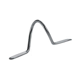 Polished metal snake guide with curved arch and two flat support feet