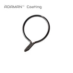 Silver ADAMAN-coated fly fishing guide ring with tapered frame