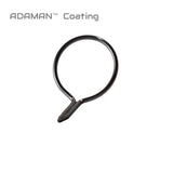Silver ADAMAN-coated fly fishing guide ring with tapered frame