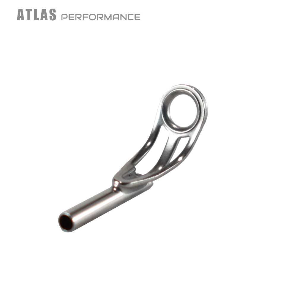 Silver fishing rod tip top guide with stainless steel ring