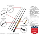 CNC Fly Reel Fly Fishing Kit, 3wt Rod | 5ft 6in | 4-piece | Wild Water Fly Fishing