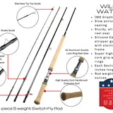 5 weight Switch Fly Rod, 11ft | 4 Piece | Wild Water Fly Fishing