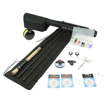 9 ft fly fishing kit set with rod case, reel, tackle box, and accessories