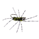 Pat's Rubber Legs Tungsten Jig Black/Olive Euro Nymph 12 Flies Size 6