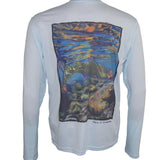 Men's Sun Protective Fishing Shirt Arctic Blue/Freestone Cutthroat Trout