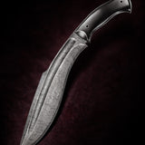 Authentic Khukuri Knife – Damascus Blade, G10 Handle