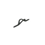 Black titanium hook keeper clip with loop and two fork prongs
